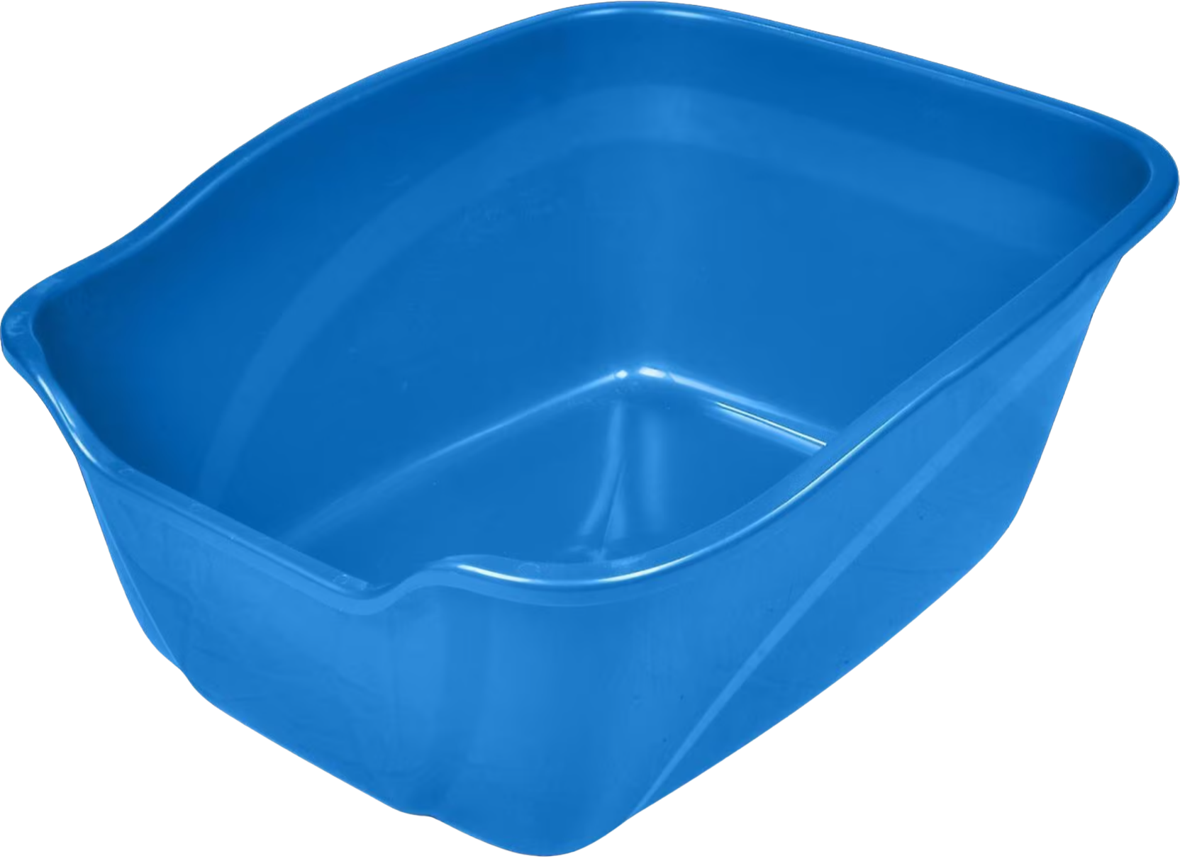 Van Ness Large open litter box, high-sided blue pan